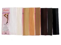48 Bulk Ladies' ThigH-Hi Stocking One Size Fits Most In Off White