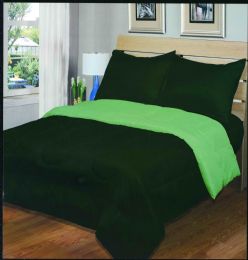 3 Bulk Luxury Reversible Comforter Blanket King Size 101 X 86 Hunter Green / Sage