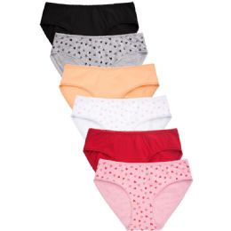 216 Bulk Mamia Ladies Printed Cotton Bikini Panty Size Large