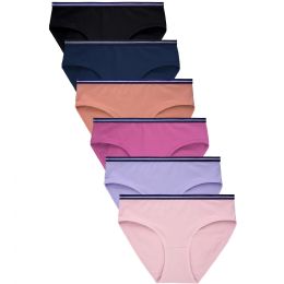 216 Bulk Mamia Ladies Stripe Band Cotton Bikini Panty Large