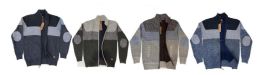 24 Bulk Men's Acrylic Sweater With Sherpa Lining Assorted Colors Pack A