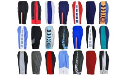24 Bulk Men's Assorted Active Shorts Basket Ball Shorts MoisturE-Wicking Mesh Fabric Size 2xlarge