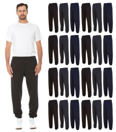 24 Bulk Men's Assorted Navy Gray Black Sweatpants Joggers Size Medium