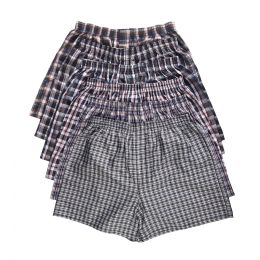 72 Bulk Men's Boxers Plaid Large