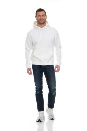 72 Bulk Men's Cotton Fleece Hooded Sweat Shirt White Size 2xlarge