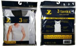 72 Bulk Men's Cotton Ribbed Tanks White Top 2XL