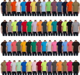 60 Bulk Men's Cotton Short Sleeve T-Shirt Size Medium, Assorted Colors