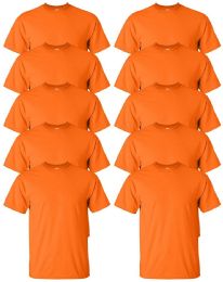 24 Bulk Men's Cotton Short Sleeve T-Shirt Size Xlarge, Orange