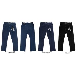 12 Bulk Men's Fashion Stretchy Jeans - Mid Blue - Pack A