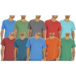 144 Bulk Men's Fruit Of The Loom V Neck T Shirts, Size Xlarge