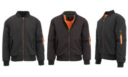 12 Bulk Men's Heavyweight MA-1 Flight Bomber Jackets Black Size Medium