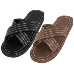 60 Bulk Men's Pu. Upper X-Band Slippers Sizes 9-13