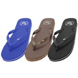48 Bulk Men's Rubber Zori Flip Flops Size X-Large
