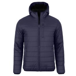 12 Bulk Men's SherpA-Lined Hooded Puffer Jacket Navy 3XLarge