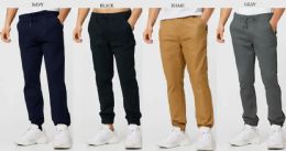 12 Bulk Men's Sherpa Lining Twill Jogger In Assorted Colors - Package B