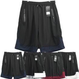 12 Bulk Men's Shorts Athletic Wear Two Tone Assorted Color L/xl