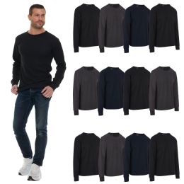 24 Bulk Men's Thermal Long Sleeve Shirt In Assorted Colors Size L