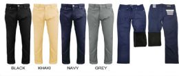 12 Bulk Men's Twill Pants With Fleece Lining In Navy (pack a)
