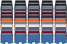 48 Bulk Men's Cotton Underwear Boxer Briefs In Assorted Colors Size Medium