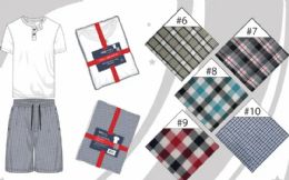36 Bulk Mens 2 Piece Knitted Loungewear Sets Henley Top With Woven Short Assorted Sizes M-2xl
