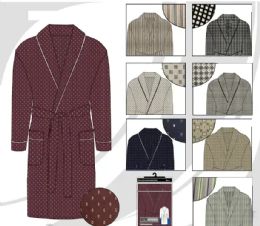 48 Bulk Mens Broadcloth Printed Robe S-xl