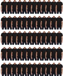 60 Bulk Mens Cotton Crew Neck Short Sleeve T-Shirts Black, 7xlarge