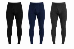 24 Bulk Mens Cotton Thermal Waffle Pants, Assorted Colors Size Large