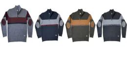24 Bulk Mens Fashion Acrylic Sweater With Fleece Lining Assorted Color Pack B