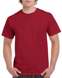 24 Bulk Mens Cotton Crew Neck Short Sleeve T-Shirts Red, Medium