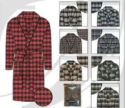 48 Bulk Mens Flannel Robes S-xl