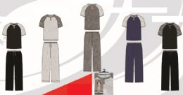 48 Bulk Mens Knitted 2 Tone Jersey Henley Top And Bottom Pajama Set Sizes S-Xl Assorted Colors
