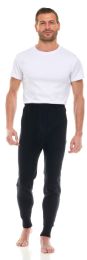 24 Bulk Mens One Size Thermal Bottom Lounge Pants Jogger Assorted Colors