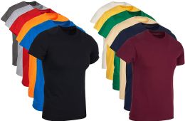 12 Bulk Men's Cotton Short Sleeve T-Shirt Size 6X-Large, Assorted Colors