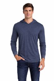 2 Bulk Mens Unisex Triblend Hooded Long Sleeve Pullover T-Shirt Size Small Vintage Navy