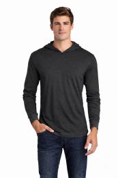 2 Bulk Mens Unisex Triblend Hooded Long Sleeve Pullover T-Shirt Size Medium Vintage Black