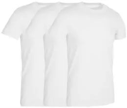3 Bulk Men's Cotton Short Sleeve T-Shirt Size Medium - White