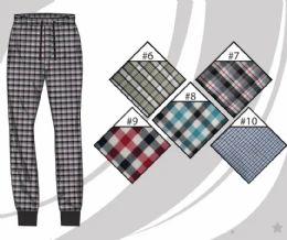 72 Bulk Mens Yarn Dyed Woven Jogger Pants Assorted Plaids Loungewear Pants Sizes M-2xl