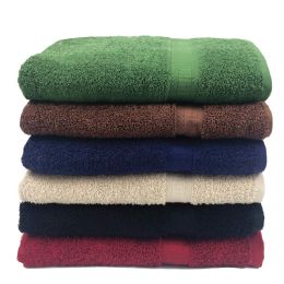 12 Bulk Monarch Solid Color Bath Towel Size 25x52 In Chocolate Brown