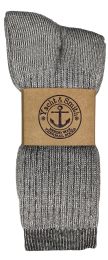 72 Bulk Yacht & Smith Men's Merino Wool Thermal Socks Heather Grey Size 10-13