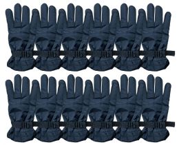 144 Bulk Yacht & Smith Men's Winter Warm Ski Gloves, Fleece Lined With Black Gripper