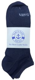 240 Bulk Yacht & Smith Mens 97% Cotton Light Weight No Show Ankle Socks Solid Navy