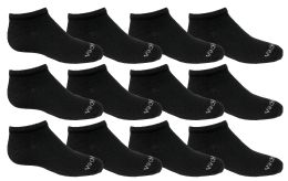 240 Bulk Yacht & Smith Kids Unisex Low Cut No Show Loafer Socks Size 6-8 Solid Black