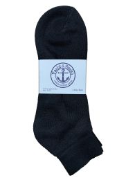 36 Bulk Yacht & Smith Men's Cotton Terry Cushion Athletic LoW-Cut Socks King Size 13-16 Black