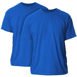 96 Bulk Men's Cotton Short Sleeve T-Shirt Size X-Large - Blue