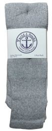 48 Bulk Yacht & Smith Men's Cotton 28" Inch Terry Cushioned Athletic Gray Tube Socks Size 10-13