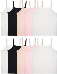 360 Bulk Girls Cotton Camisole Top In Assorted Colors Size L