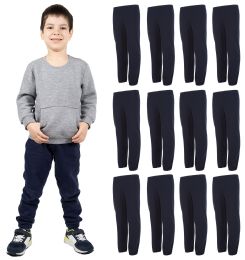 288 Bulk Boys Navy Joggers Size Medium