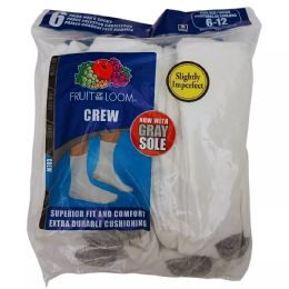 540 Bulk Mens Fruit Of The Loom Crew Socks White