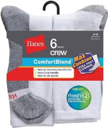 360 Bulk Hanes Mens White Crew Socks Size 10-13