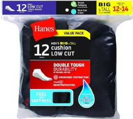 720 Bulk Hanes King Size Mens Black Low Cut Ankle Sock Size 13-15 Shoe Size 12-14
